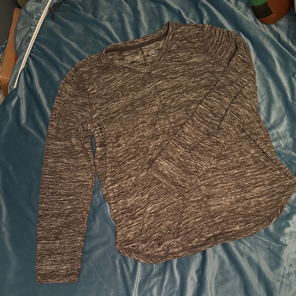 St. John's Bay Heathered Gray V-Neck Sweatshirt